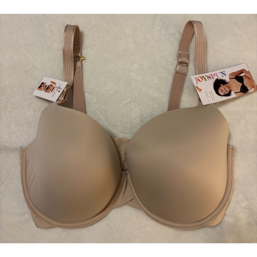 New Joyspun Womens Beige Convertible T-Shirt Bra Underwire Padded 36DDD